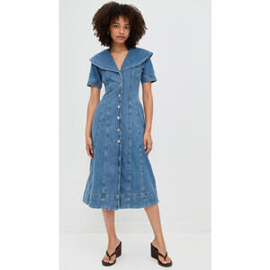 NWT! ALIGNE Sparrow Denim Midi Dress in Light Wash Size 0